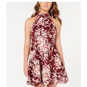 B. Darlin Mock Neck Fit n Flare Dress